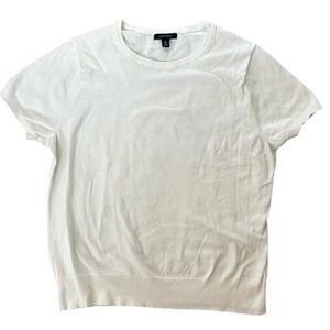 Lands End white short sleeve sweater shirt